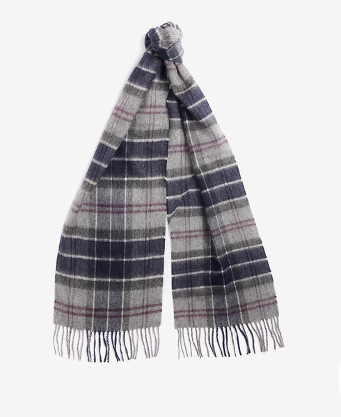 Barbour Merino Cashmere Black Slate Tartan Scarf | North Shore