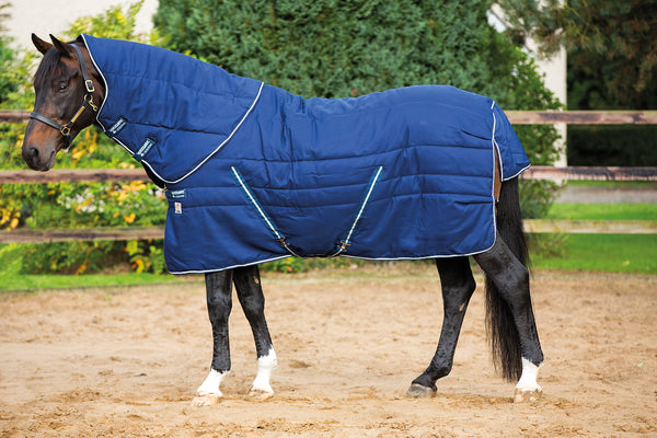 Horseware Couverture de paddock AAHA 91 600D 150G (Bleu Marine/Beige