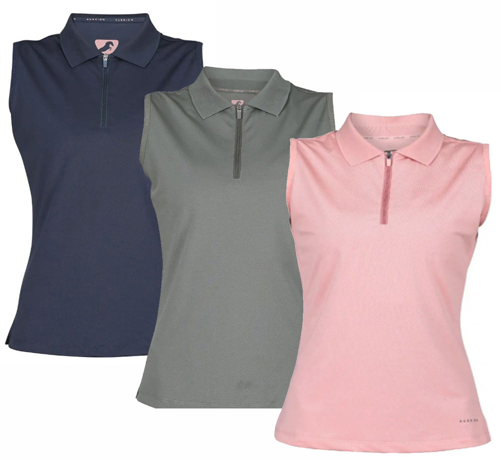 Aubrion Poise Children's Sleeveless Tech Polo Shirt - SALE