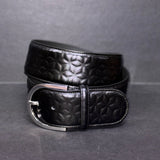 Tailored Sportsman Star Power Embossed Leather Belt