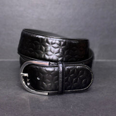 Tailored Sportsman Star Power Embossed Leather Belt
