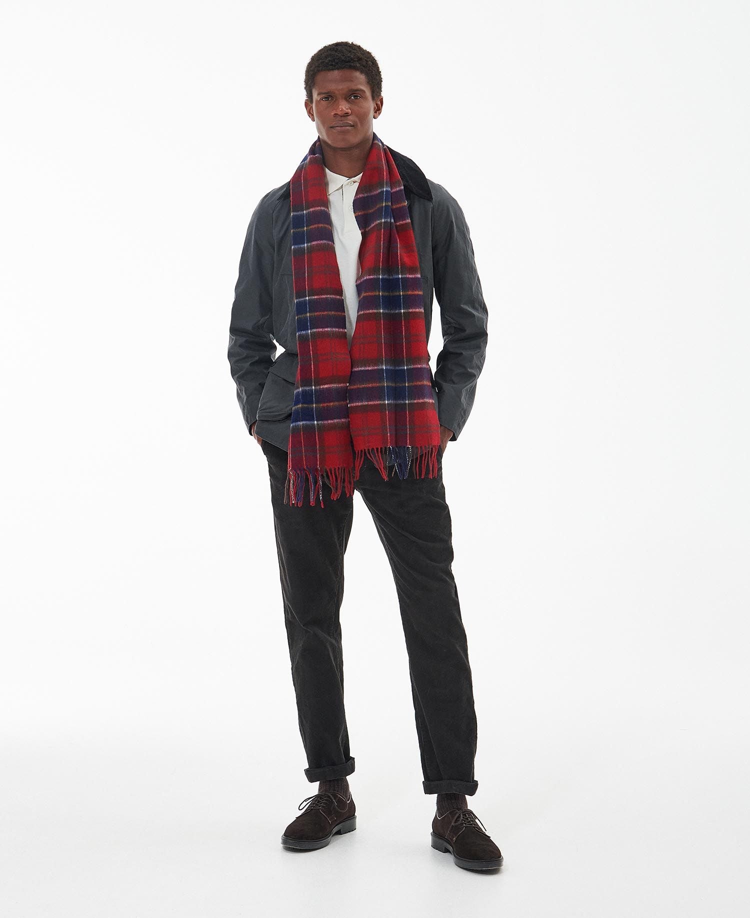 Barbour Merino Cashmere Red Tartan Scarf | North Shore Saddlery Barbour Merino Cashmere Red Tartan Scarf | North Shore Saddlery