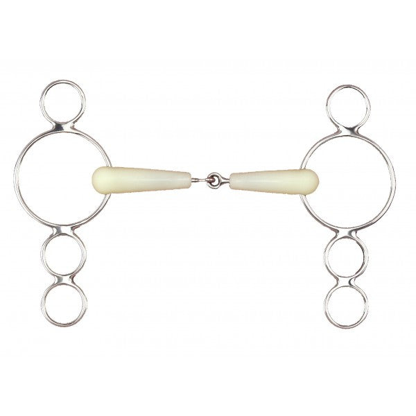 Happy Mouth 3 Ring Jointed Mouth Pessoa Gag Bit - North Shore Saddlery