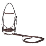 Huntley Equestrian Sedgwick Fancy Stitched Square Raised Hunter Horse Bridle with Reins