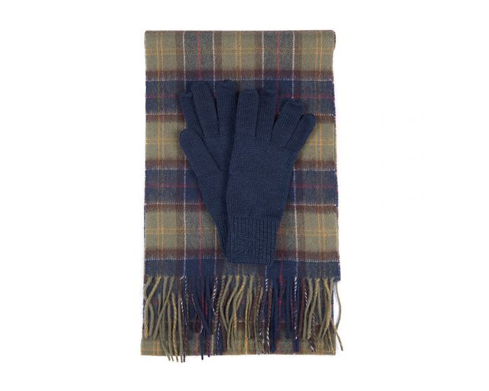 Barbour Wool Tartan Scarf & Glove Set