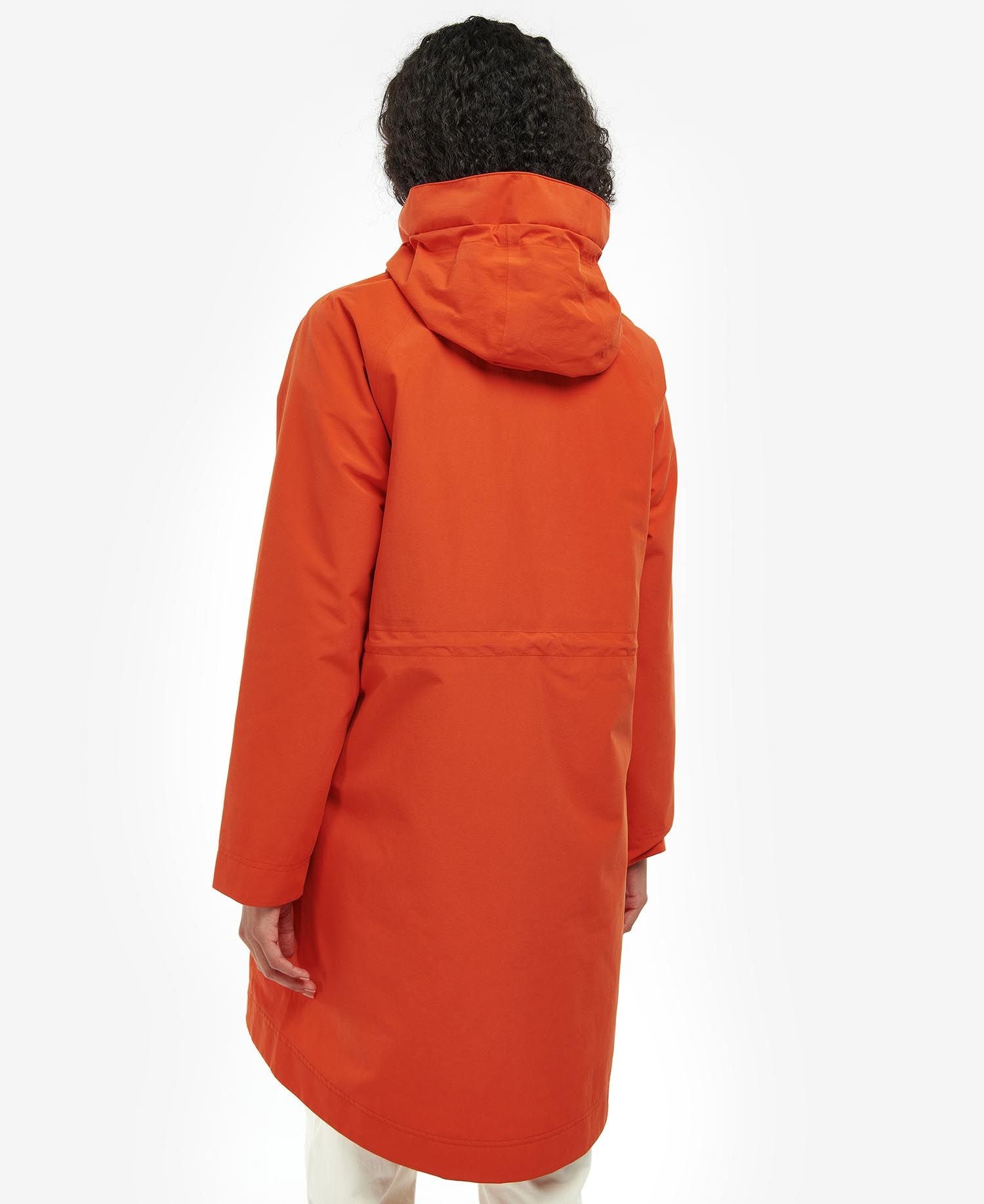 Barbour orange rain jacket shop