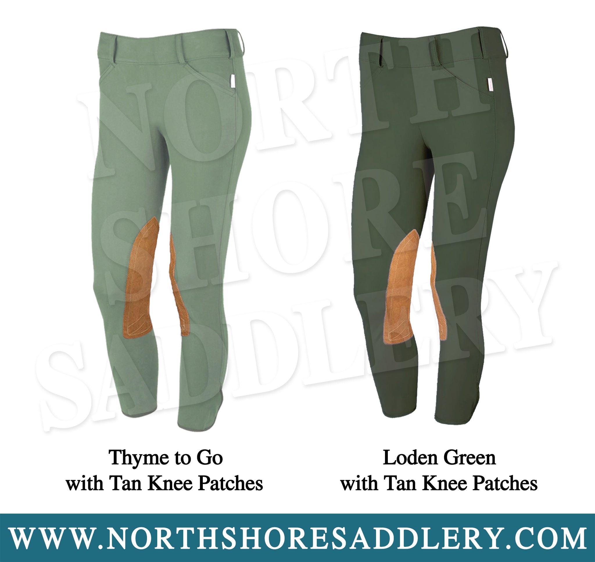 Tailored Sportsman Low Rise Side Zip Breech with Tan Knee Patches