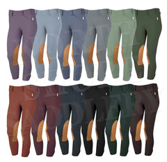 Tailored Sportsman Low Rise Side Zip Breech with Tan Knee Patches - SALE