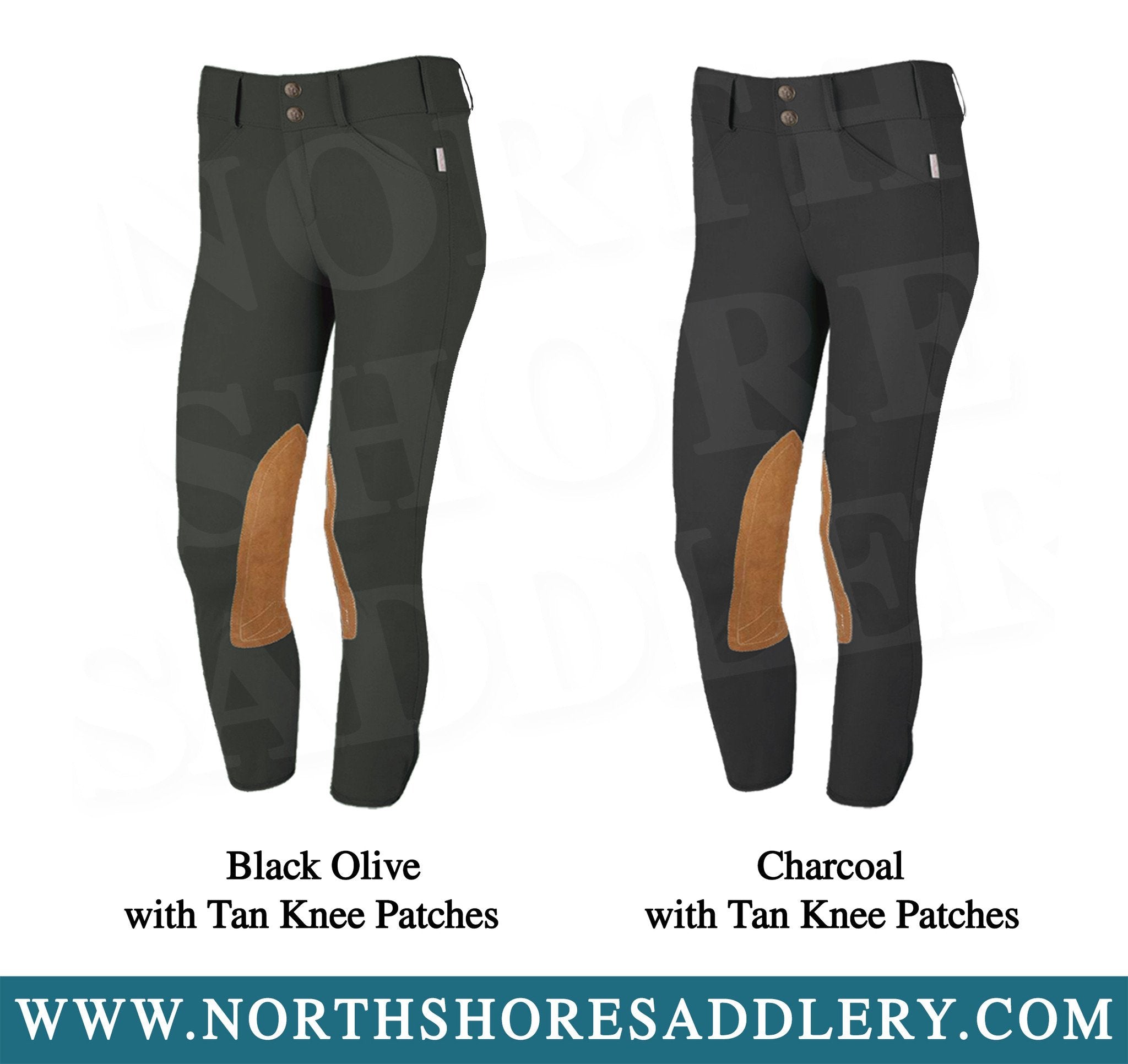 Tailored Sportsman Children's Front Zip Breech with Tan Knee