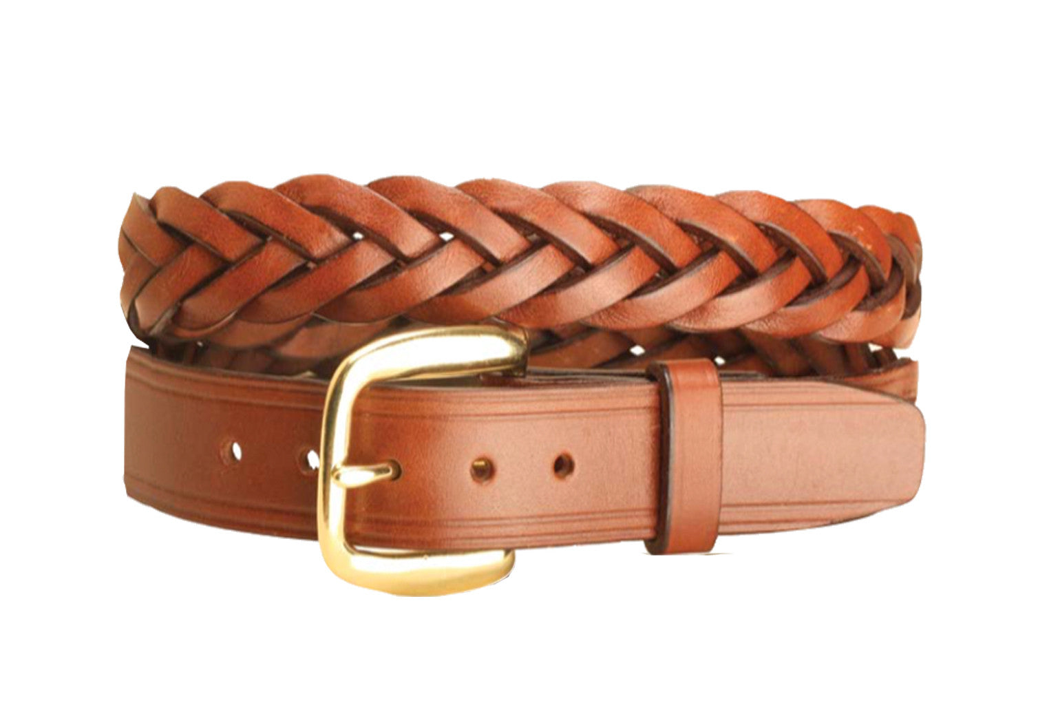 Bke Braided Leather Belt - Brown X-Small, Women's