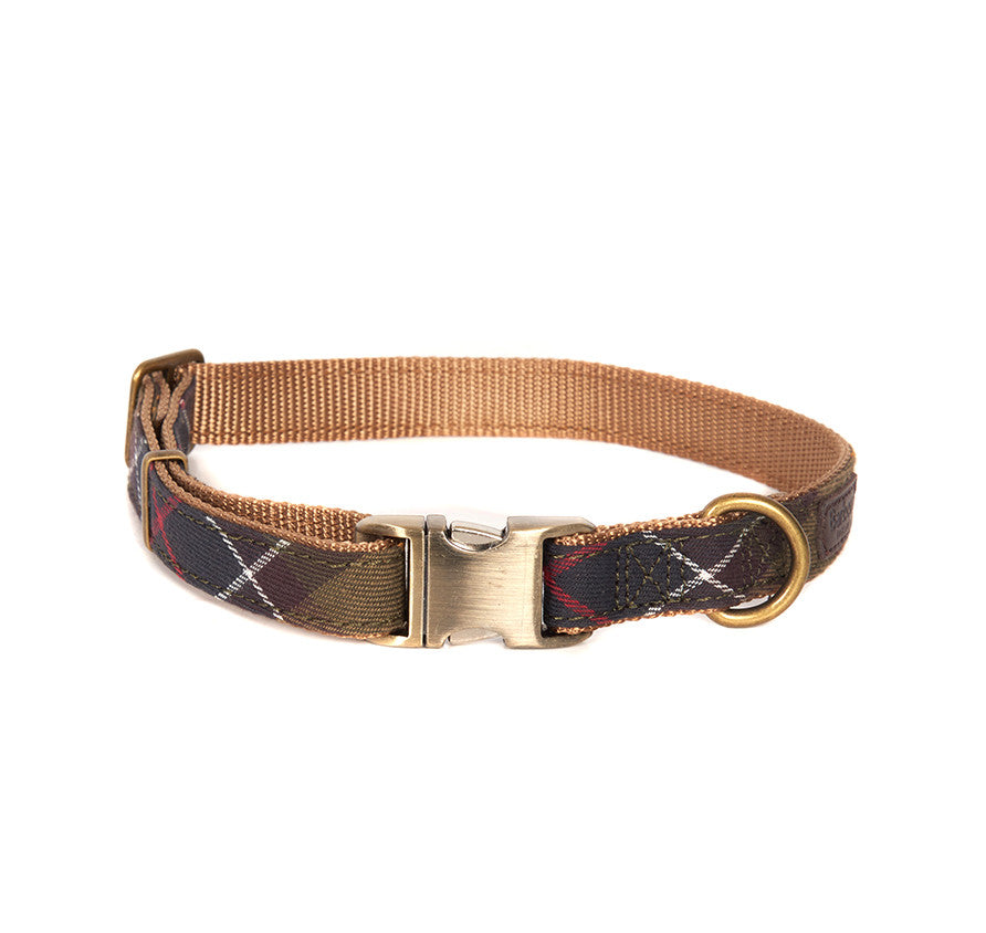 Rantow 0.79 inch Width Adjustable Nylon Pet Dog Collar, S, Neck 12.2- 16.1, Classic Scottish Beige Plaid Pattern Designed